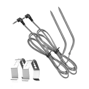 2-Pack Temperature Probe for Camp Chef Meat Probe, Probe Replacement for Camp Chef Pellet Grills PG24 PG24B PG24LS PG24S PG24SE PG24LTD PG24WWS Stainless Steel Camp Chef Accessories with Clip