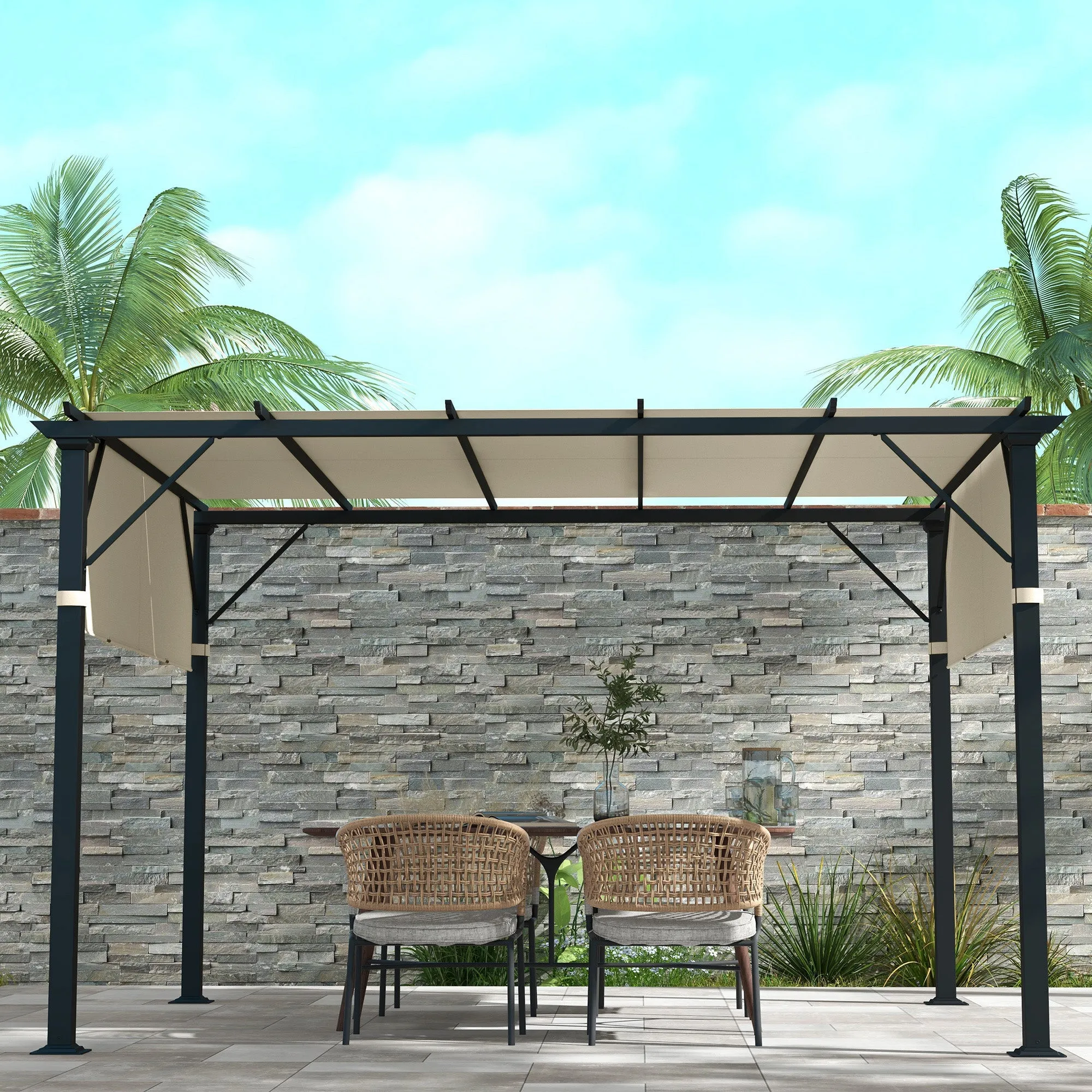 2 PCS UV Protection Pergola Cover, Easy to Install, for 3 x 3m Pergola, Cream White