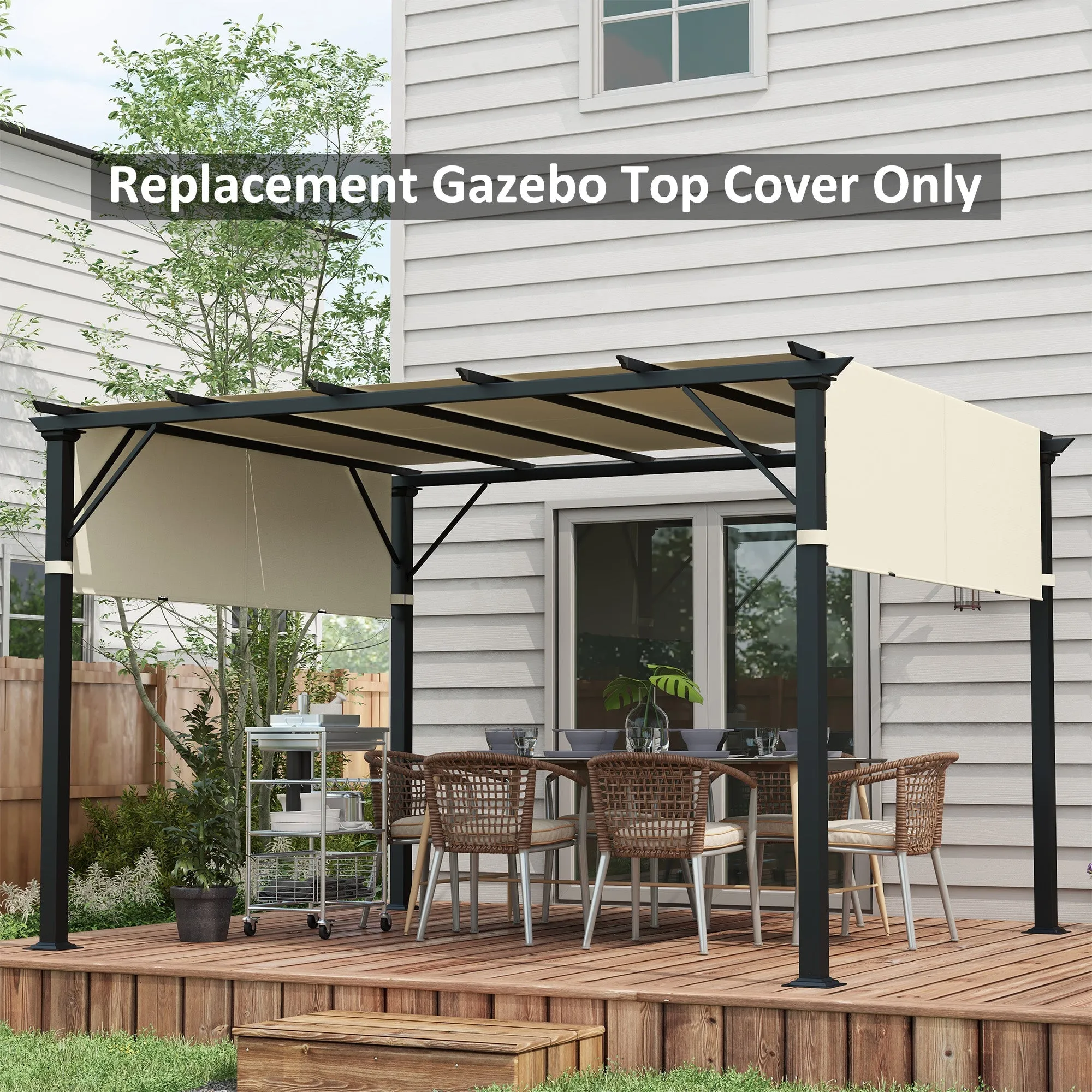 2 PCS UV Protection Pergola Cover, Easy to Install, for 3 x 3m Pergola, Cream White