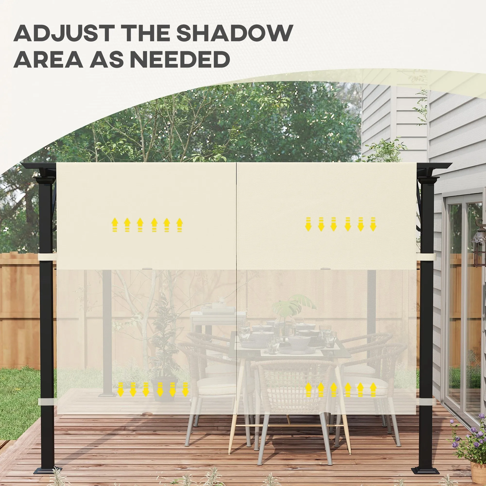2 PCS UV Protection Pergola Cover, Easy to Install, for 3 x 3m Pergola, Cream White