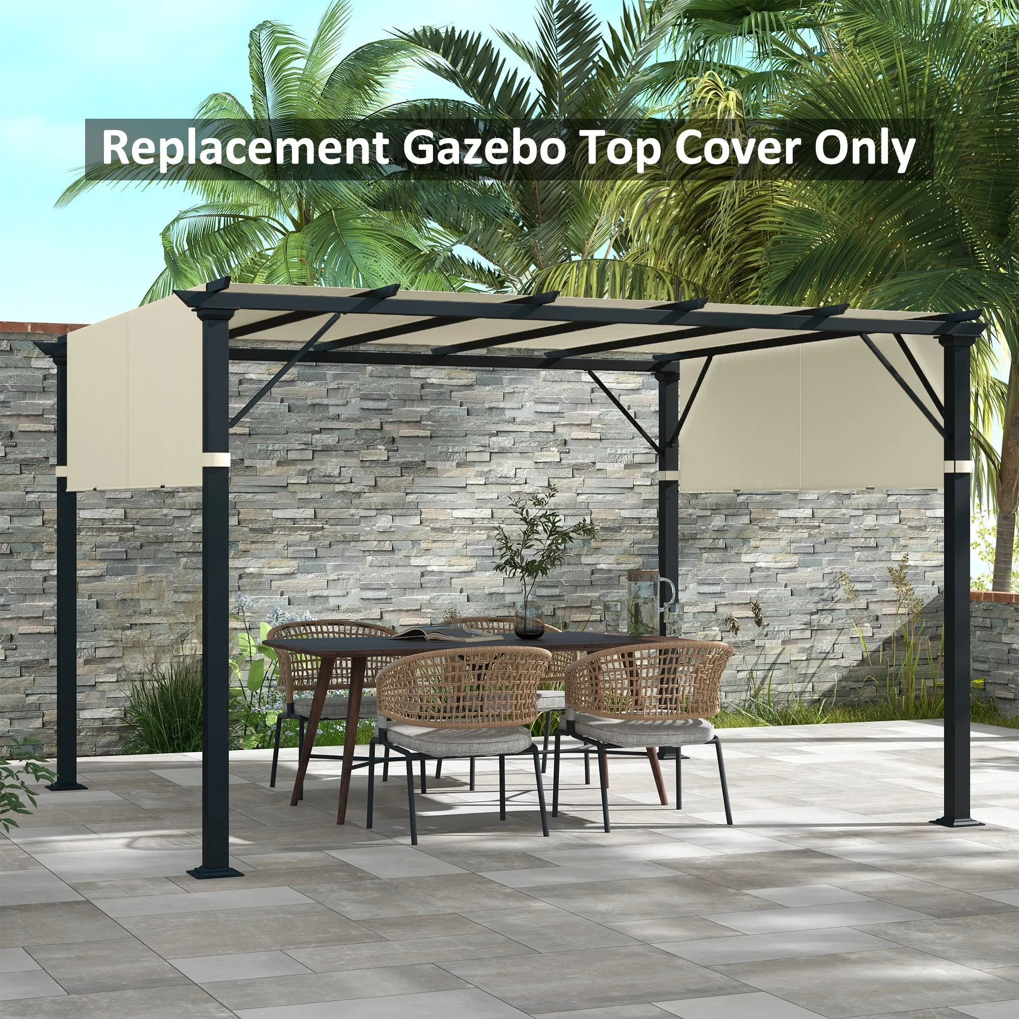2 PCS UV Protection Pergola Cover, Easy to Install, for 3 x 3m Pergola, Cream White