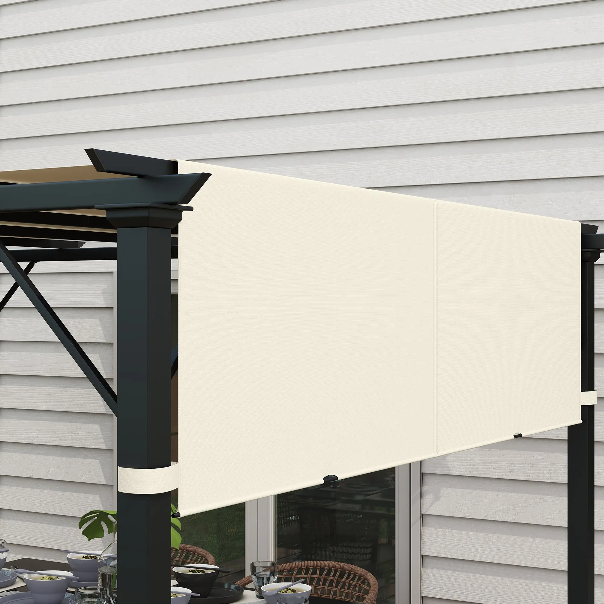 2 PCS UV Protection Pergola Cover, Easy to Install, for 3 x 3m Pergola, Cream White