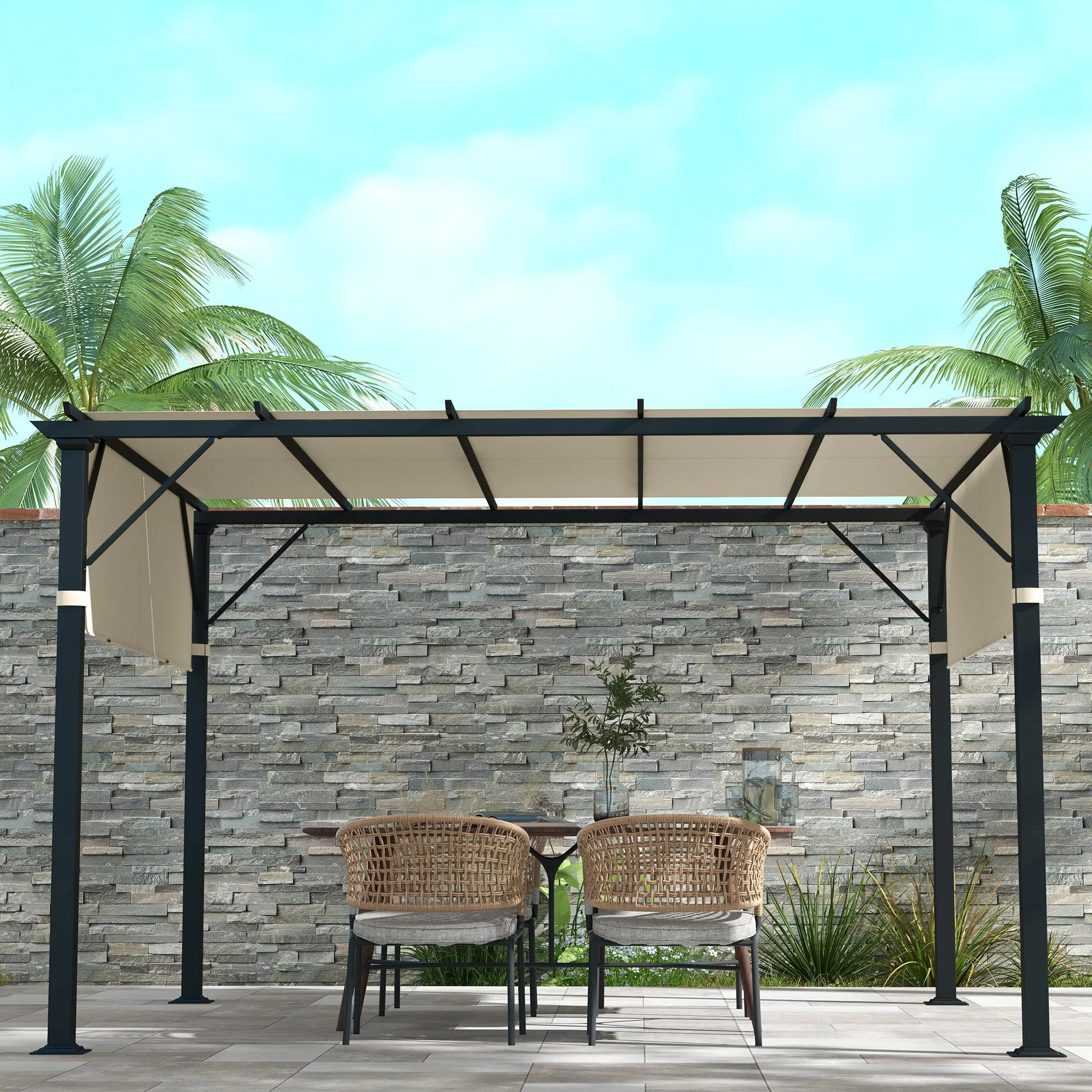 2 PCS UV Protection Pergola Cover, Easy to Install, for 3 x 3m Pergola, Cream White