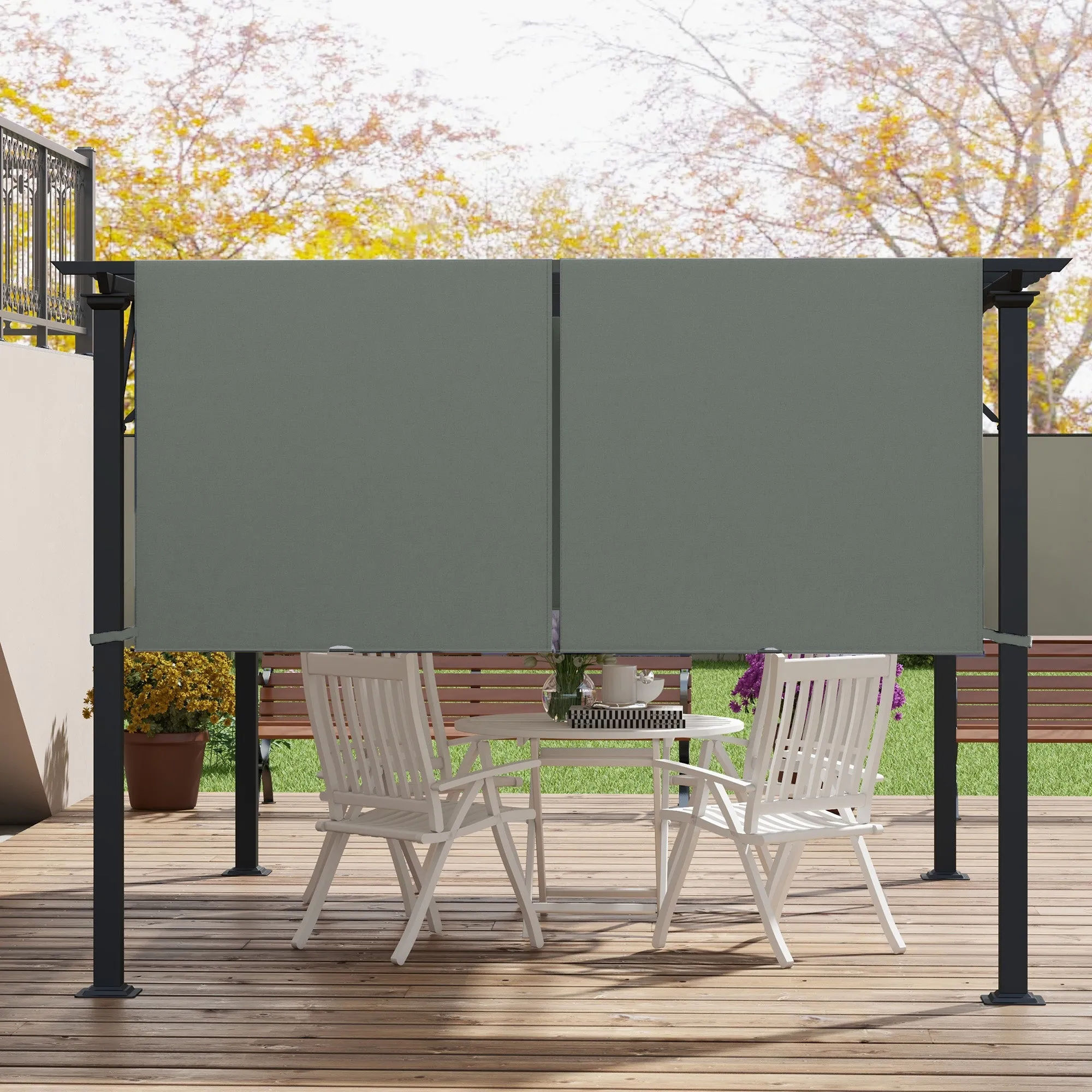 2 PCS UV Protection Pergola Cover, Easy to Install, for 3 x 3m Pergola, Dark Grey