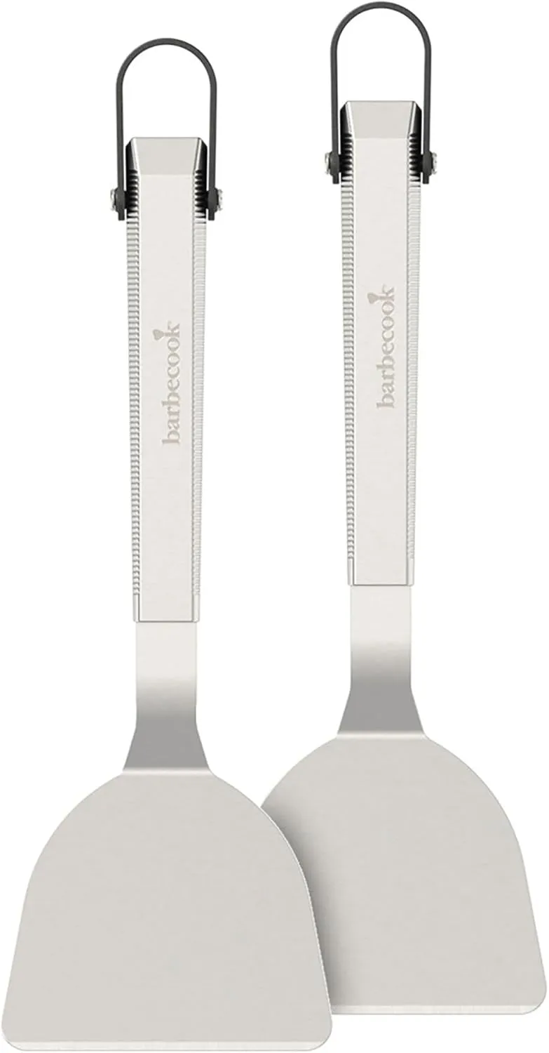 2 Plancha Spatula Set, Grill Accessories for Plancha, Premium Plancha Spatula Grill Plate, Made of Stainless Steel, 33 cm