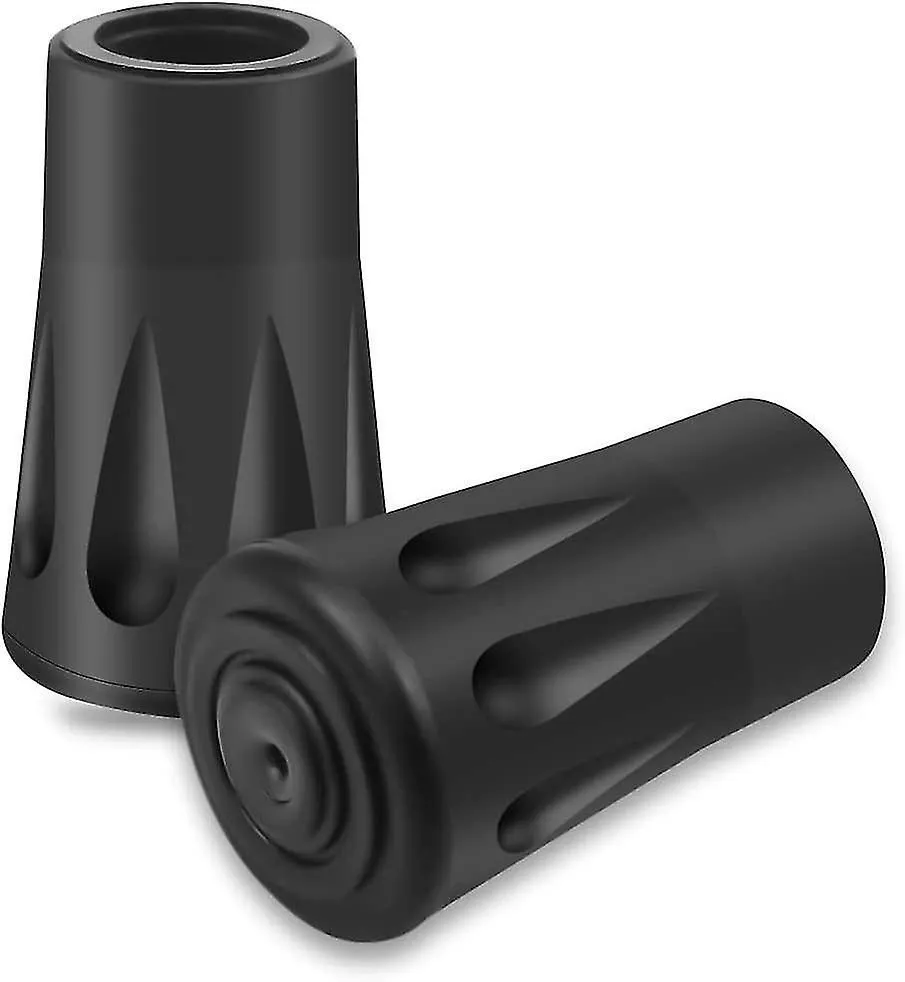 20 Hiking Pole Tips - Black Rubber Replacement Tips for Trekking Walking Poles