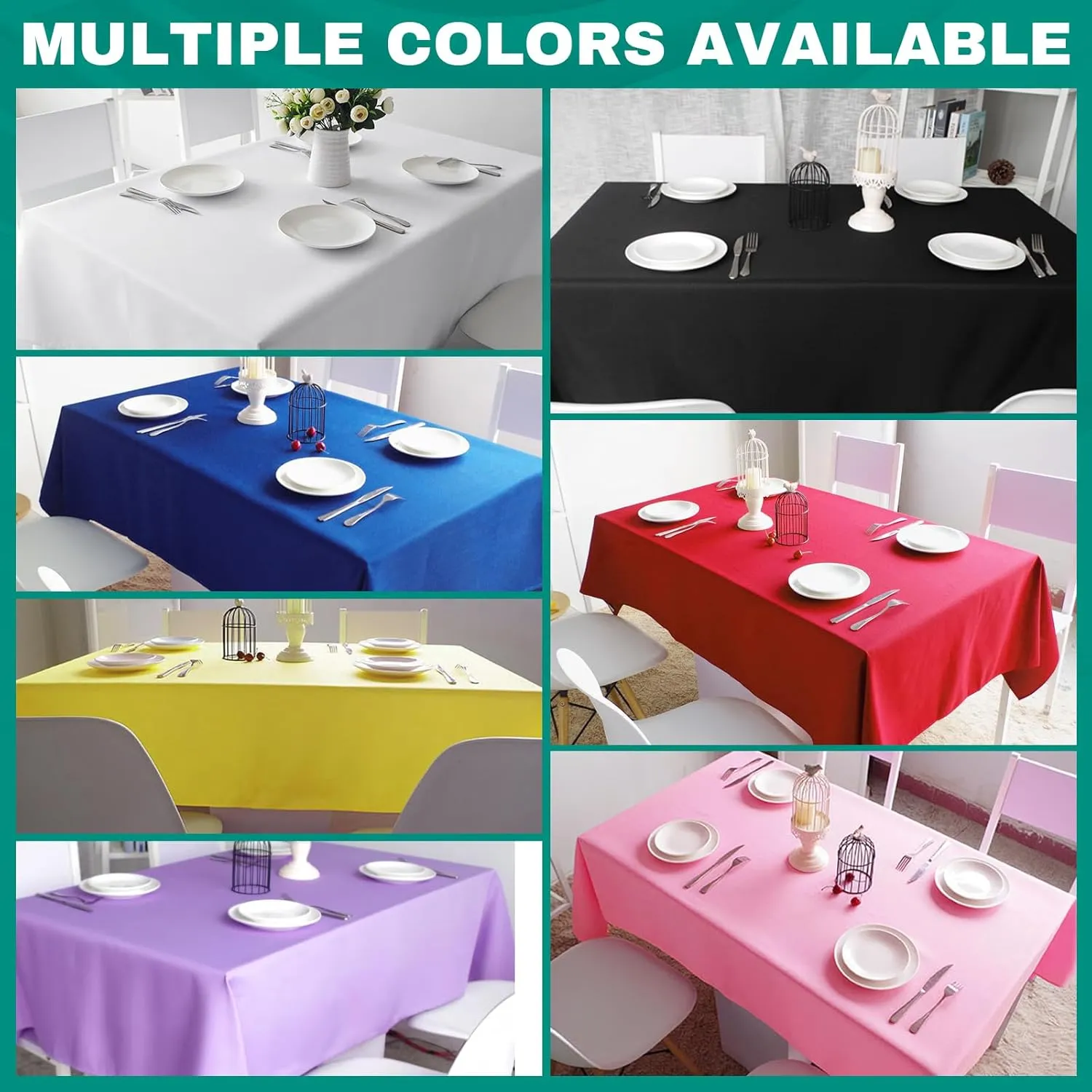 20 Pack Pink Plastic Table Cloths Disposable，54 x 108 Inches Plastic Table Cover for Rectangle Tables，Disposable Tablecloth for Dinning，Parties，BBQ，Wedding，Outdoor