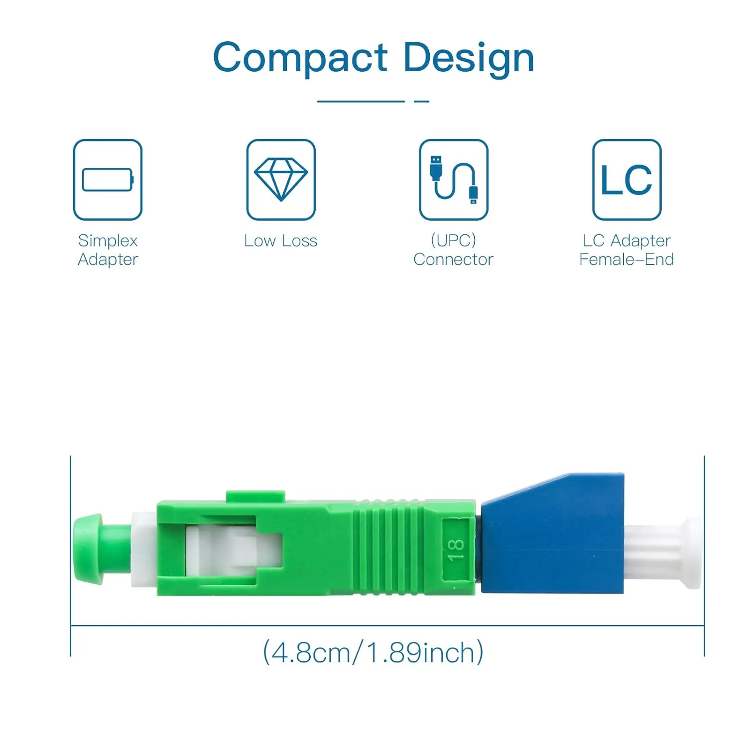 20 Pack SC/APC Male to LC/UPC Female Singlemode Adapter Fiber Optic Connector FTTH Adaptor Convertor for Visual Fault Locator
