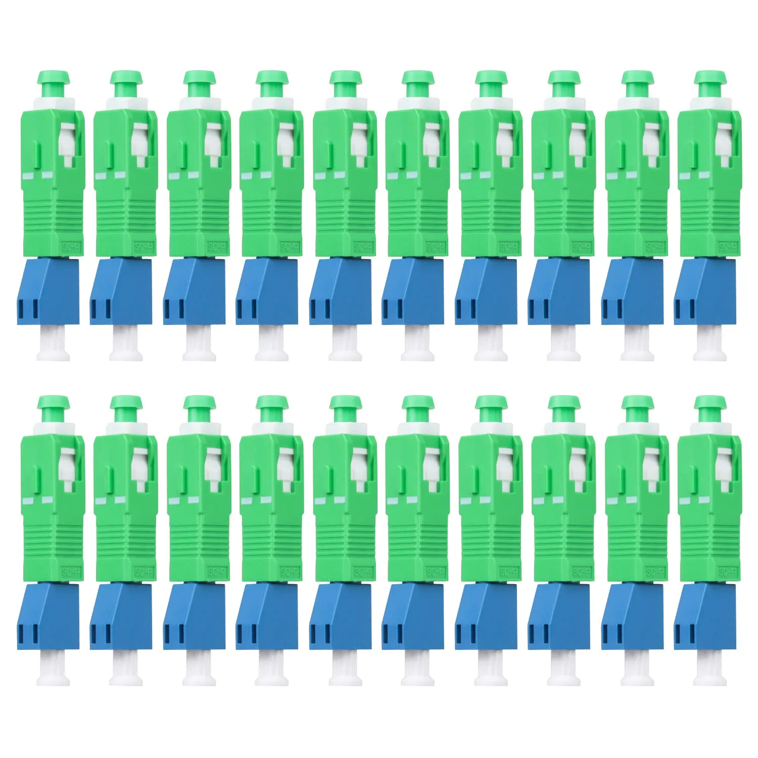 20 Pack SC/APC Male to LC/UPC Female Singlemode Adapter Fiber Optic Connector FTTH Adaptor Convertor for Visual Fault Locator