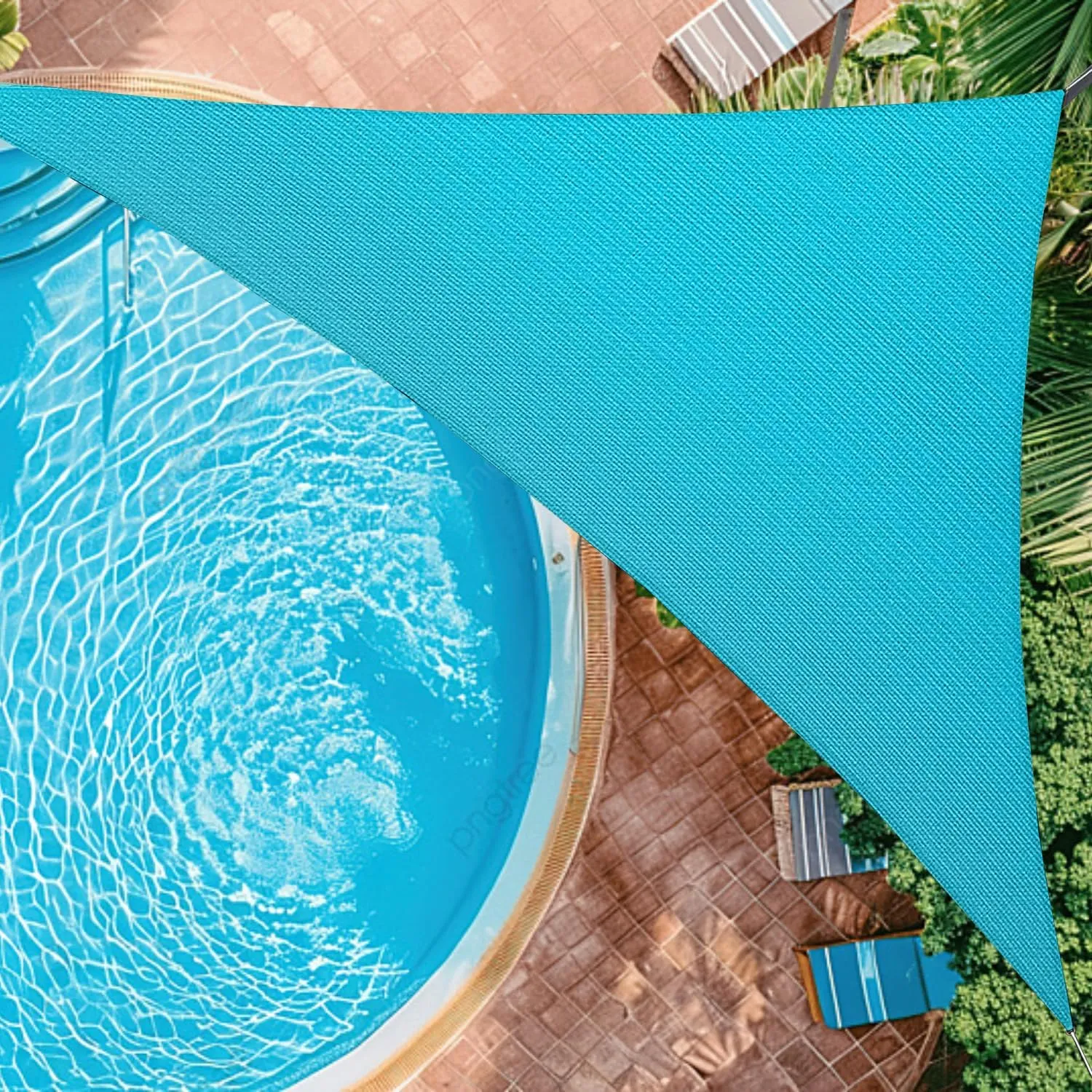20' x20'x20' Sun Shade Sail Curved Commercial Outdoor Shade Cover Turquoise Triangle Heavy Duty Permeable 185GSM UV Block Sunshade for Backyard Yard Deck Patio Garden Outdoor Activities and Facility