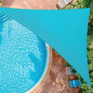 20' x20'x20' Sun Shade Sail Curved Commercial Outdoor Shade Cover Turquoise Triangle Heavy Duty Permeable 185GSM UV Block Sunshade for Backyard Yard Deck Patio Garden Outdoor Activities and Facility