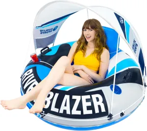 2025 New & Upgraded Sunlite Sports Heavy Duty River Tube Inflatable, Premium Water Float to Lounge Above Lake and River, Outdoor Water Raft Sport Fun, Recreational Use