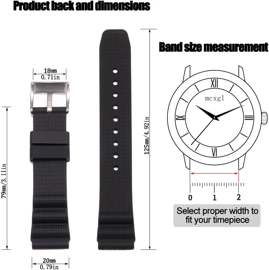 20mm Soft Silicone Strap compatible with Citizen Hyper Aqualand Duplex Promaster Men's Dive Watch Band waterproof wristband watches Accessories