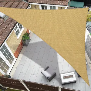 20'x20'x20' Sun Shade Sail Triangle Outdoor UV Block Canopy Sunshade Cover for Backyard Porch Pergola Deck Garden Patio, Sand