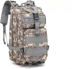 25L 50L Water-Resistant Nylon Backpack Outdoor Camping Hiking Trekking Durable Daypack Molle System (25L (ACU))