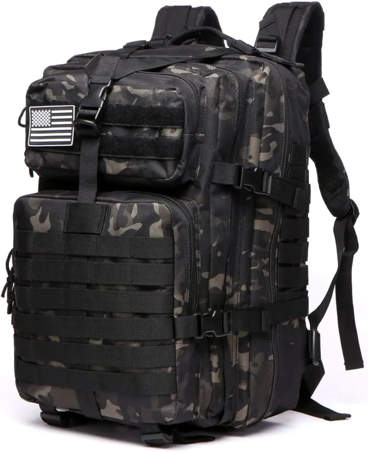 25L 50L Water-Resistant Nylon Backpack Outdoor Camping Hiking Trekking Durable Daypack Molle System (25L (ACU))
