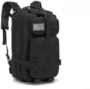 25L 50L Water-Resistant Nylon Backpack Outdoor Camping Hiking Trekking Durable Daypack Molle System (25L (Black))
