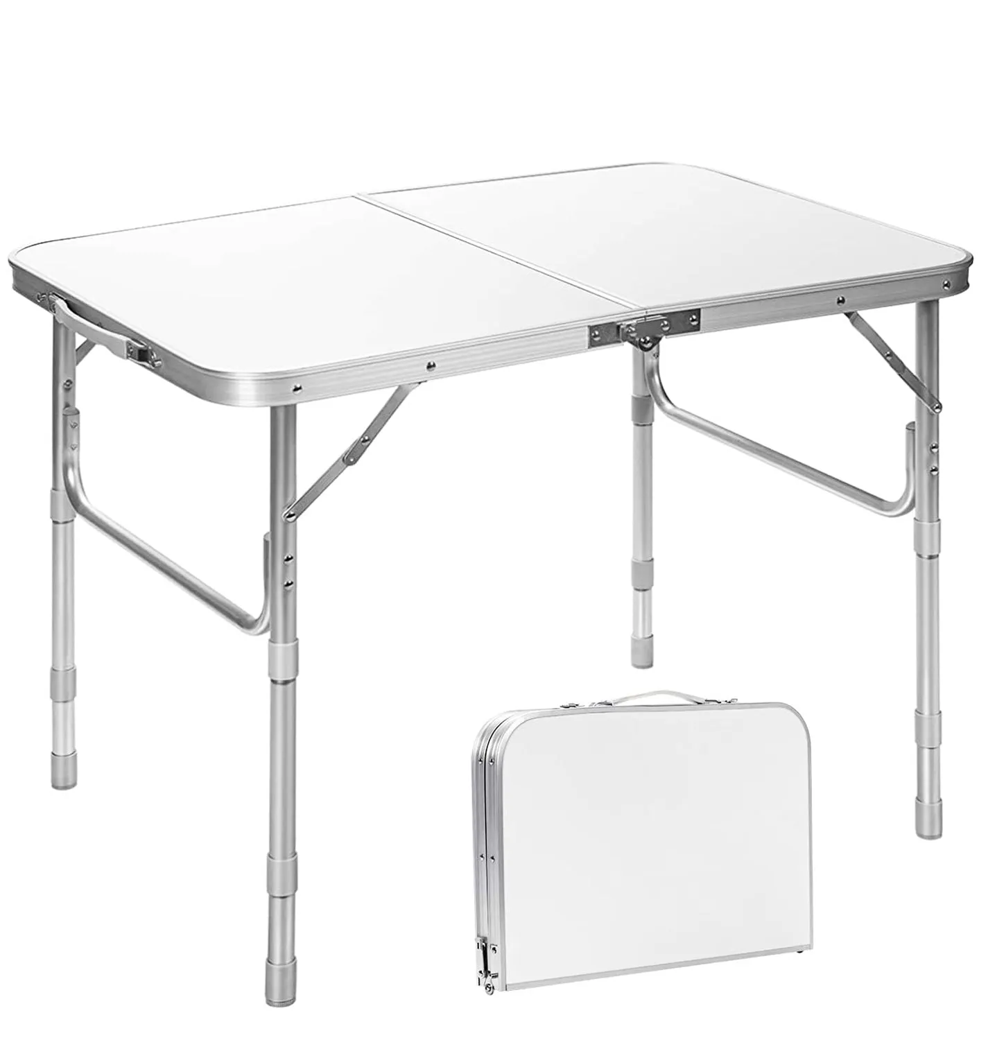 26 in. H Rectangle Aluminum Folding Portable Outdoor Picnic Table