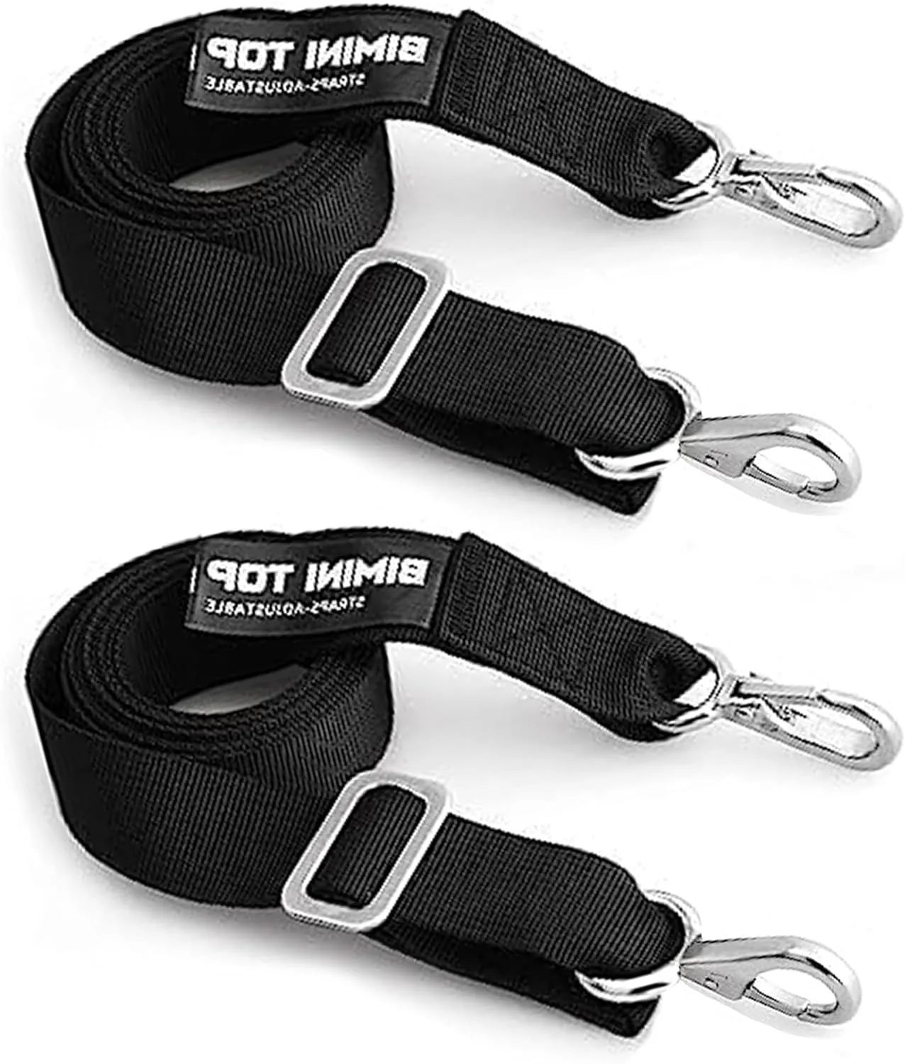 2Pcs Adjustable Bimini Boat Top Straps,24"~60" Marine Awning Webbing Straps,with Stainless Stee Heavy Duty Snap Hooks,Premium Boat Canopy Nylon Strap,Boat Awning Hardware Accessories,Two Hooks