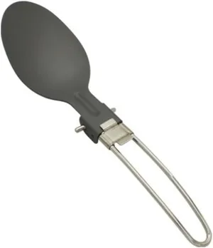 2PCS Aluminum Folding Dinner Spoon Outdoor Picnic Mountaineering Tableware Black