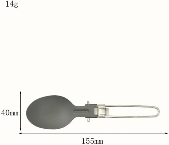 2PCS Aluminum Folding Dinner Spoon Outdoor Picnic Mountaineering Tableware Black