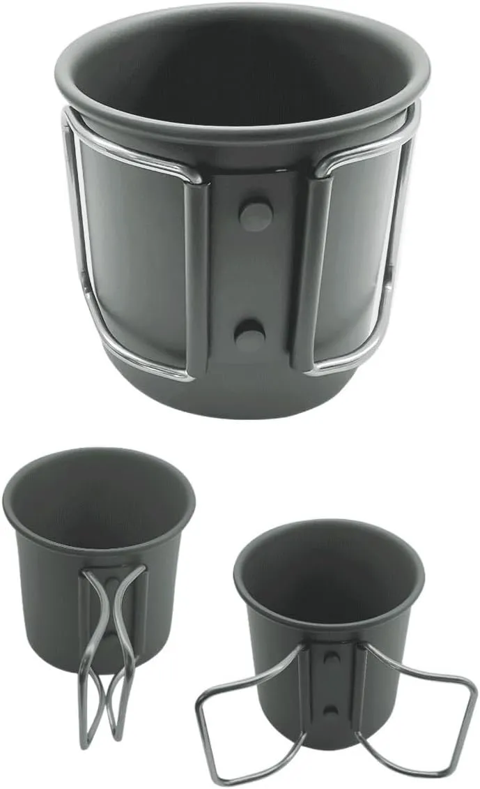 2PCS Outdoor Camping Water Cup 300ml Portable Folding Aluminum Hiking Mug(White)