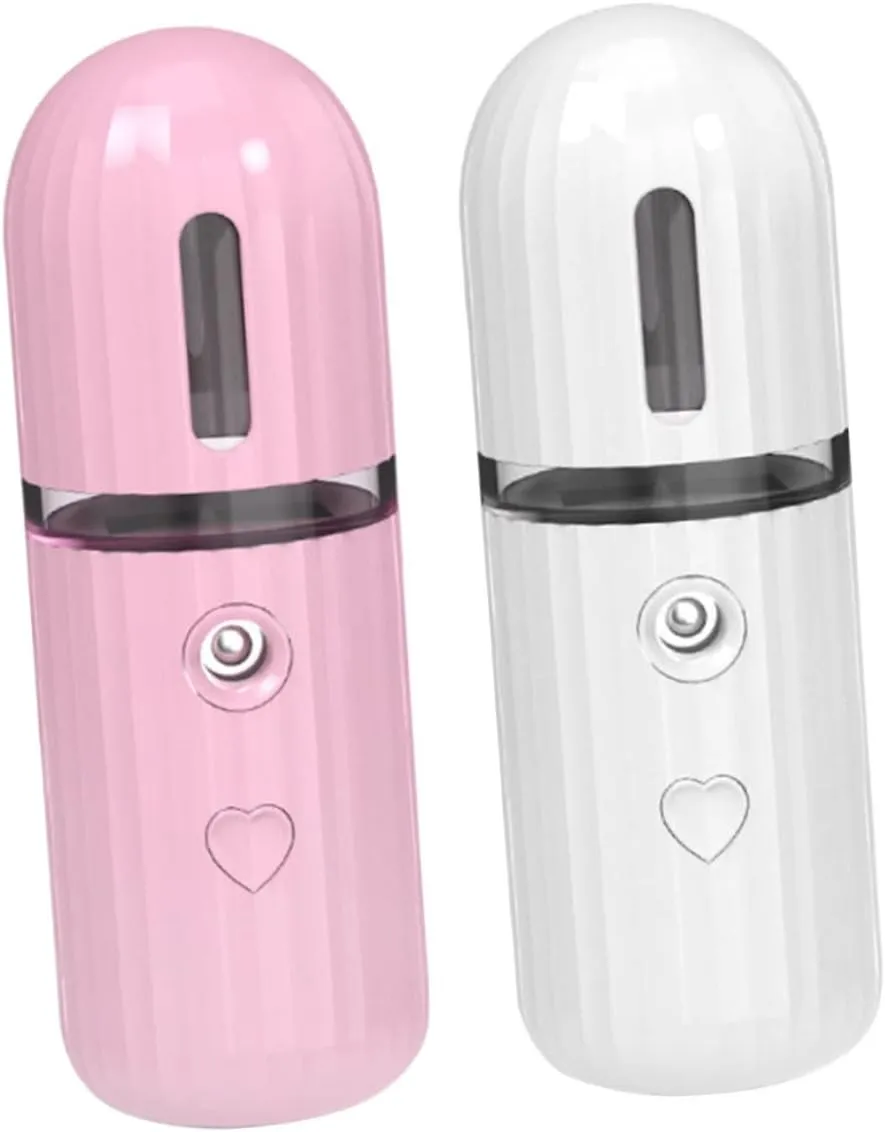 2pcs Portable Facial Mister USB Charging Handy Moisturizing Sprayer for Travel Home Use Compact Lightweight Design for Hydrating Skin Anywhere Anytime