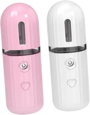 2pcs Portable Facial Mister USB Charging Handy Moisturizing Sprayer for Travel Home Use Compact Lightweight Design for Hydrating Skin Anywhere Anytime