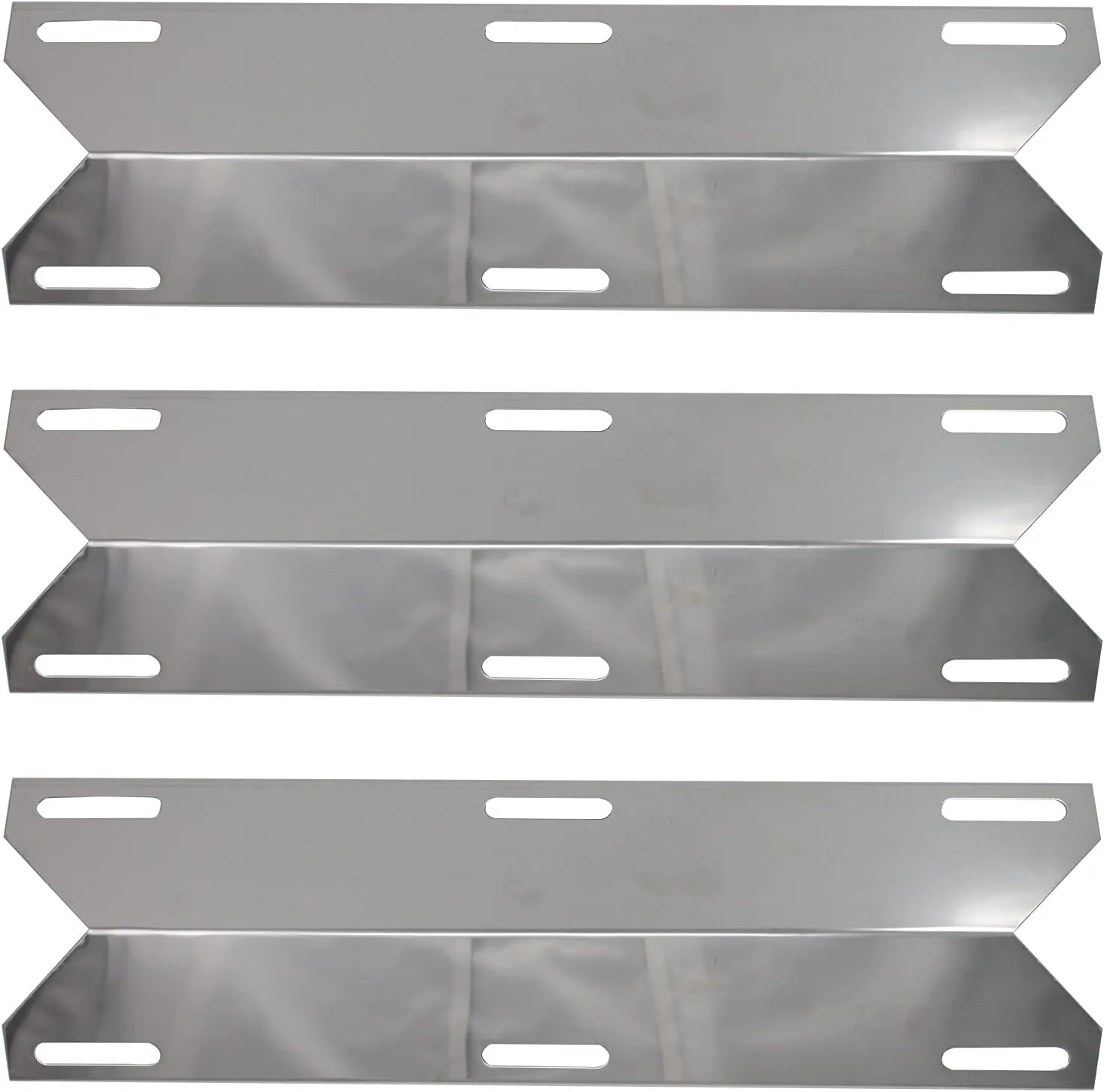 3-Pack BBQ Grill Heat Shield Plate Tent Replacement Parts for Charmglow 720-0536 - Compatible Barbeque Stainless Steel Flame Tamer, Guard, Deflector, Flavorizer Bar, Vaporizer Bar, Burner Cover 15"
