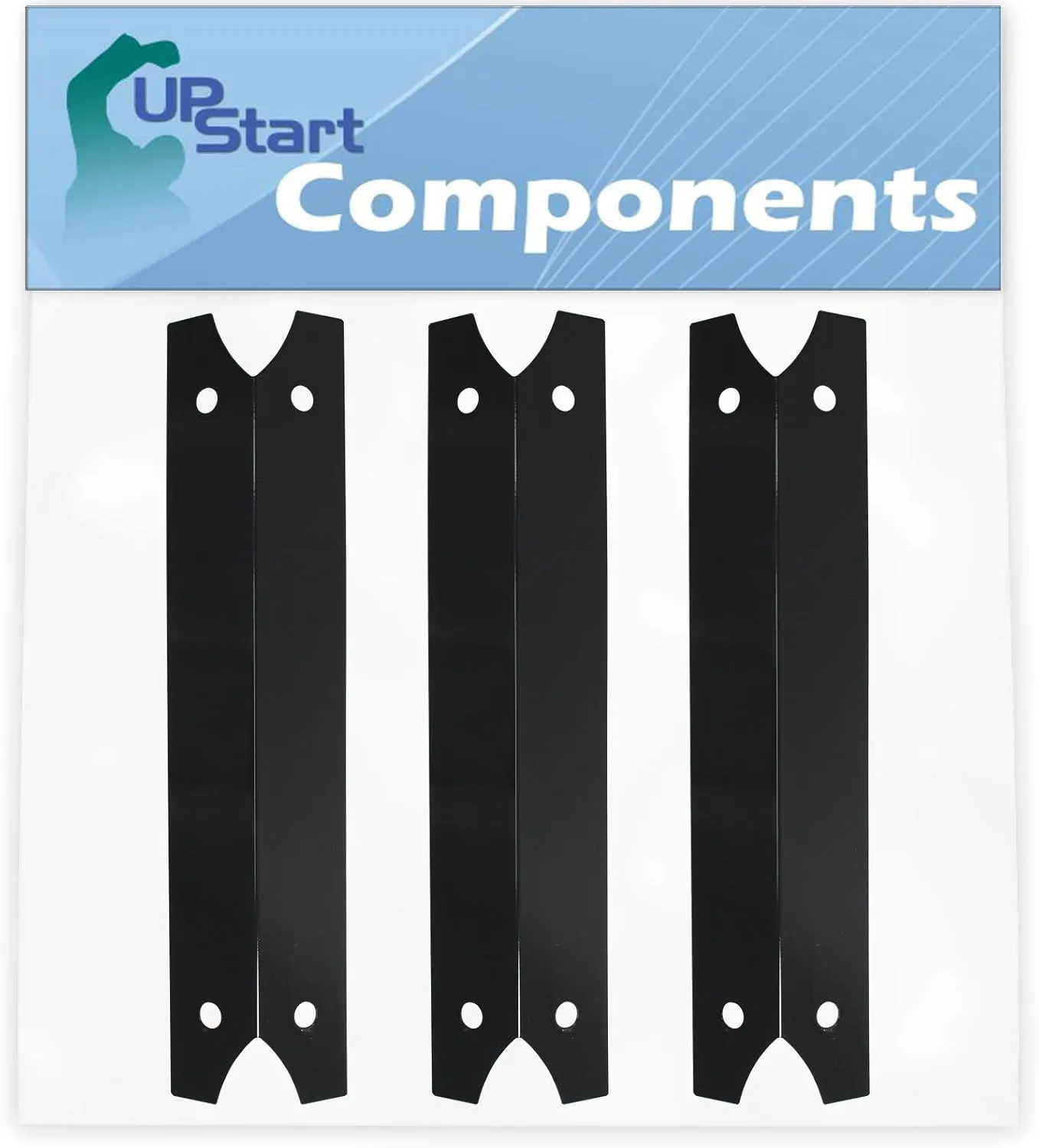 3-Pack BBQ Grill Heat Shield Plate Tent Replacement Parts for Charmglow 810-7400-S - Compatible Barbeque Porcelain Steel Flame Tamer, Flavorizer Bar, Vaporizer Bar, Burner Cover 17 3/4"