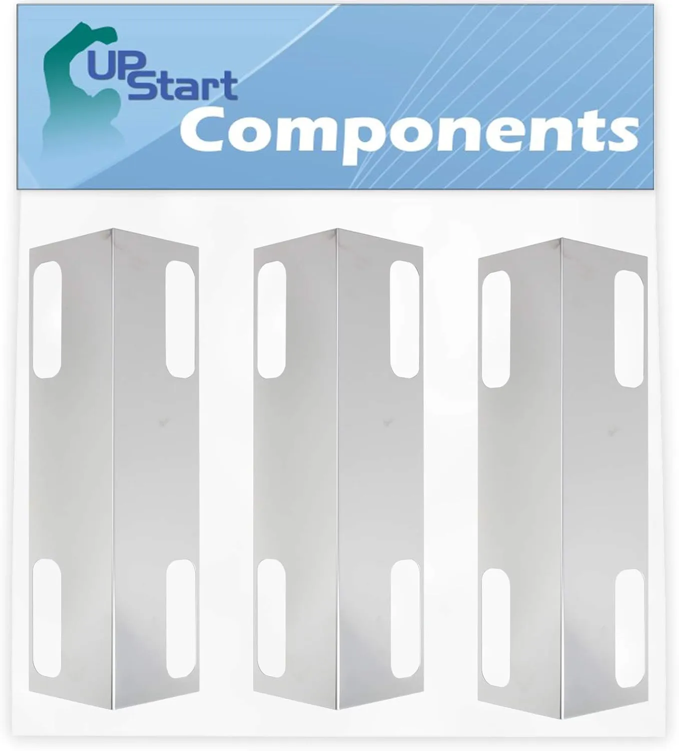 3-Pack BBQ Grill Heat Shield Plate Tent Replacement Parts for Ducane Affinity 3100 - Compatible Barbeque Stainless Steel Flame Tamer, Flavorizer Bar, Vaporizer Bar, Burner Cover 15 3/8"