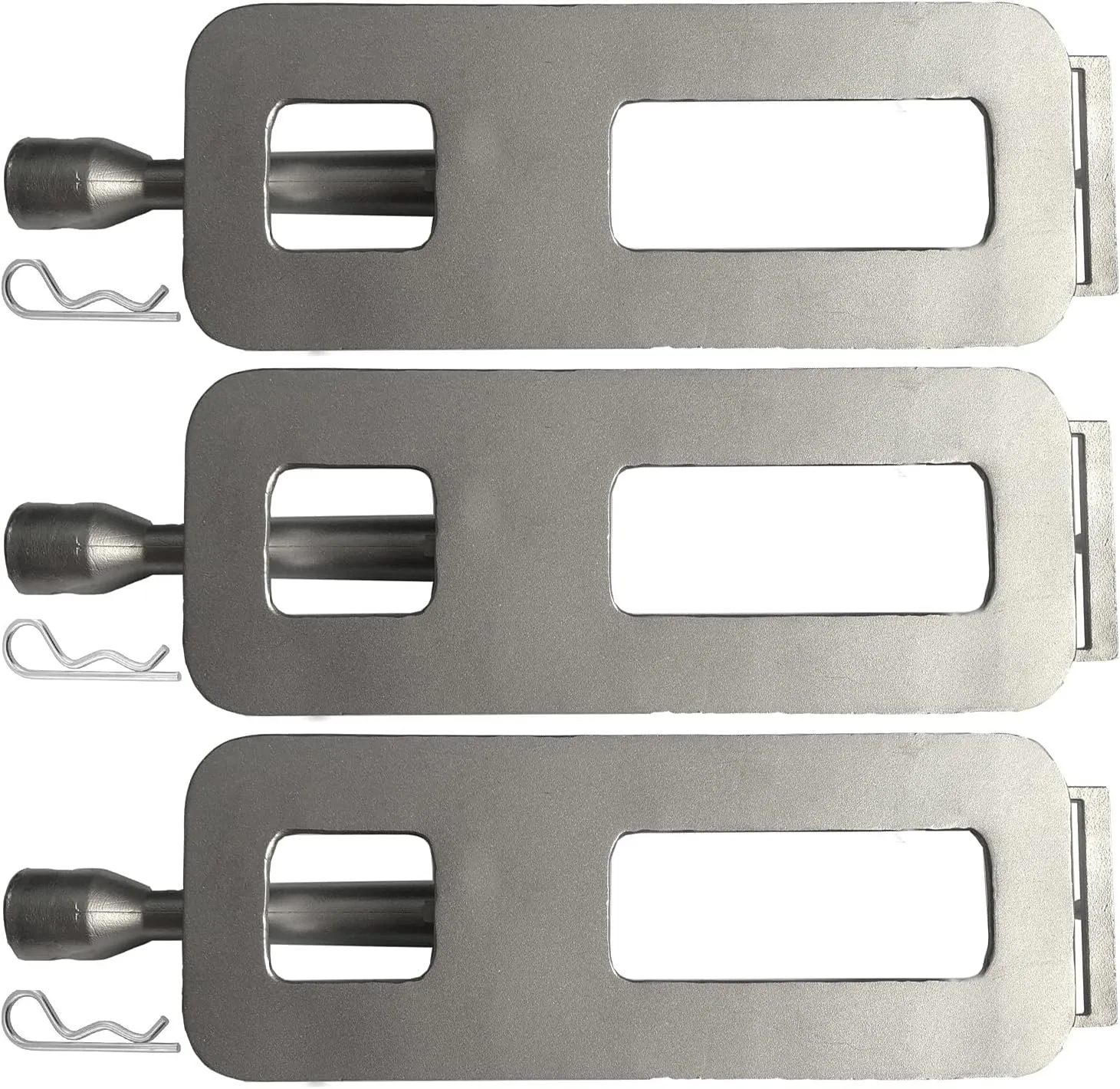 3 Pack Cast Stainless Steel 304 Grill Burner & 3 Lock Pins, 15 3/4 x 4 3/4 in, Upgraded Replacement for CISC, Fits For Coyote Members Mark Bakers Chef Grand Hall BBQ Grills 608SB, Monarch-04A 04B
