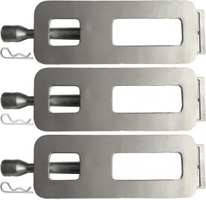 3 Pack Cast Stainless Steel 304 Grill Burner & 3 Lock Pins, 15 3/4 x 4 3/4 in, Upgraded Replacement for CISC, Fits For Coyote Members Mark Bakers Chef Grand Hall BBQ Grills 608SB, Monarch-04A 04B