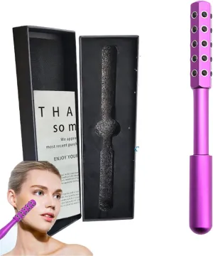 30 Grains Germanium Elarique Beauty Roller for Up Lifting and Skin Care, Arrily Face Roller, Facelift Pro Beauty Roller, Cooling & Sculpting, Portable with Ergonomic Handle (Purple)