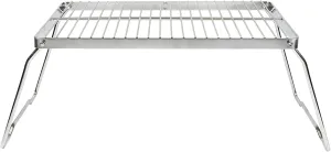 304 Stainless Steel Grill Grate-Foldable Campfire Grill-Campfire Grill Grate Over Fire Pit-With Carrying Bag-Fire Pit Grill for Hiking Trips