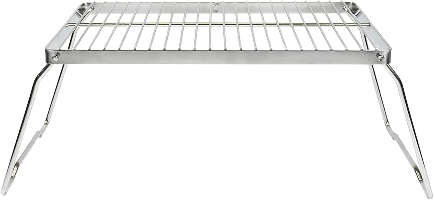 304 Stainless Steel Grill Grate-Foldable Campfire Grill-Campfire Grill Grate Over Fire Pit-With Carrying Bag-Fire Pit Grill for Hiking Trips