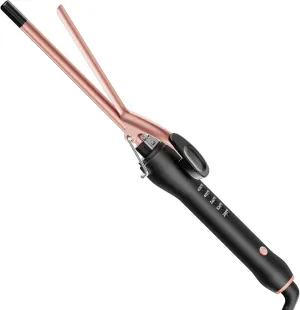 3/8 Inch Small Curling Iron Wand for Short & Long Hair,9mm Skinny Curling Iron Ceramic Small Barrel Curling Iron Tiny Curling Wand with 5 Adjustable Temperature, Include Heat Resistant Glove