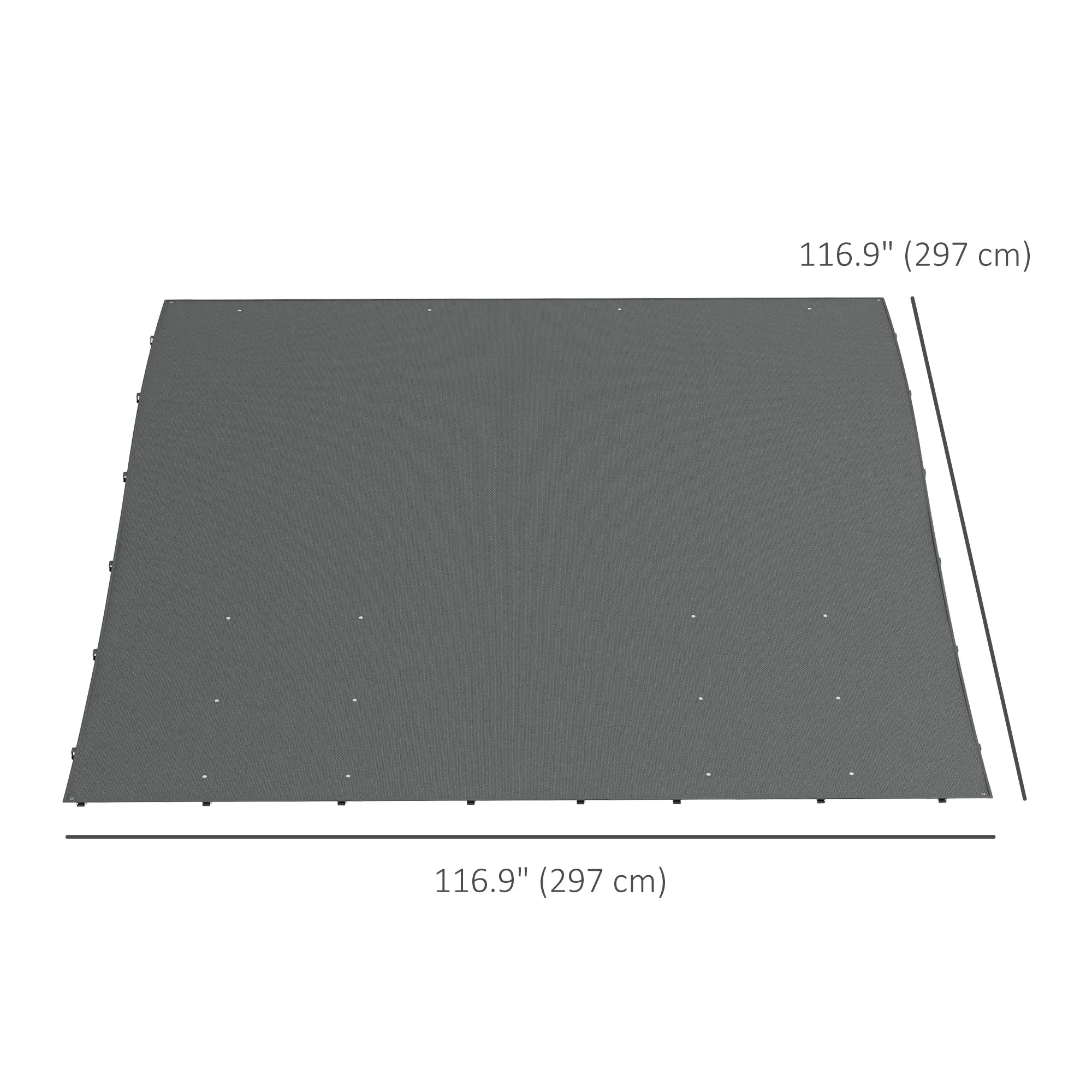 3.8 x 3.8 ft Pergola Canopy Replacement, Pergola Shade Canopy with Drainage Holes, Easy to Install, for 10' x 10' Pergola (Outsunny 84C-038 Series), Dark Grey