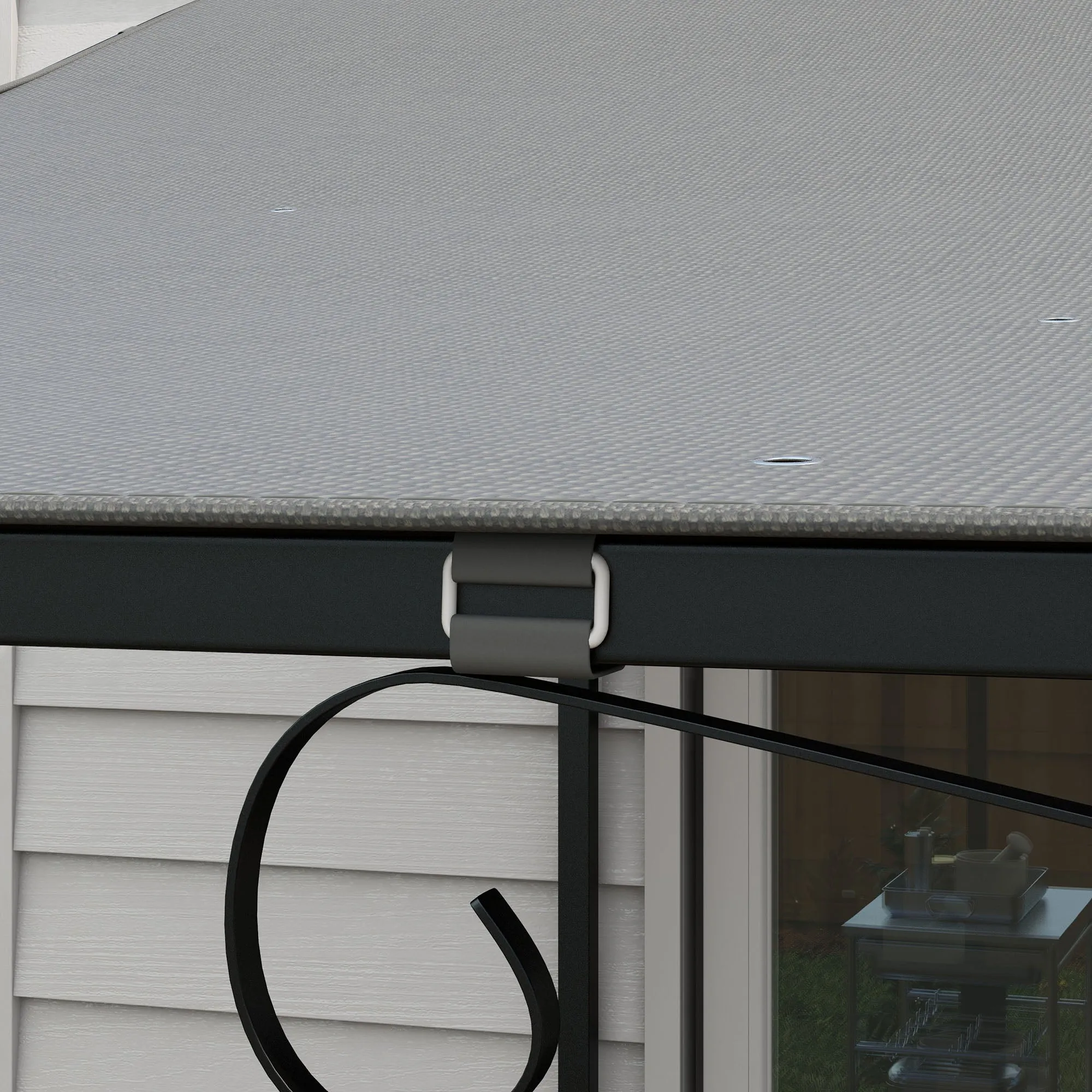 3.8 x 3.8 ft Pergola Canopy Replacement, Pergola Shade Canopy with Drainage Holes, Easy to Install, for 10' x 10' Pergola (Outsunny 84C-038 Series), Dark Grey