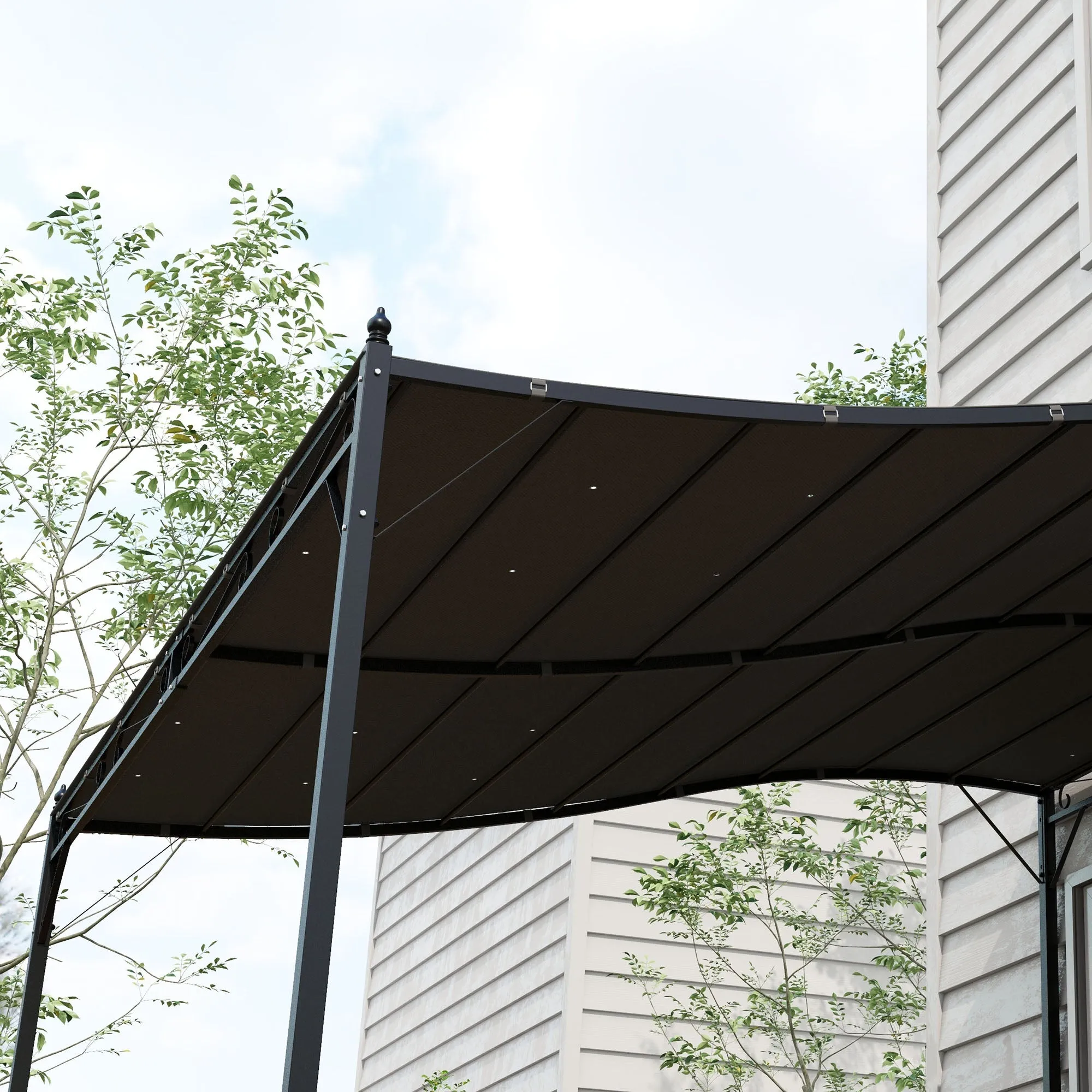 3.8 x 3.8 ft Pergola Canopy Replacement, Pergola Shade Canopy with Drainage Holes, Easy to Install, for 10' x 10' Pergola (Outsunny 84C-038 Series), Dark Grey