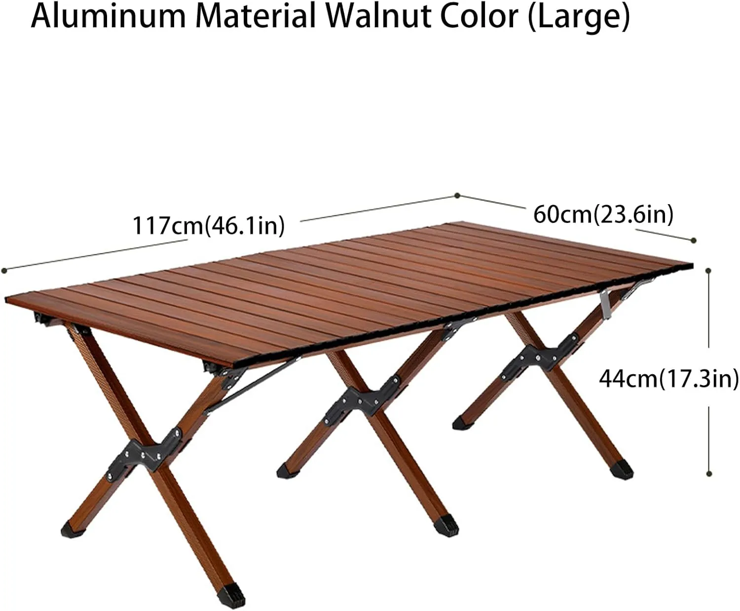 4-6 People Camping Table, Roll-Up Lightweight Picnic Table with Large Aluminum Tabletop & Carrying Bag, Portable Outdoor Folding Table for Hiking, Backpacking & Fishing(Carbon Steel Yellow,L