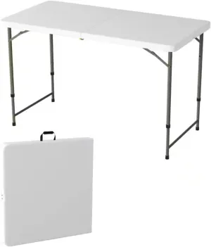 4 ft. Adjustable Folding Utility Table with 2-Height Settings GJ16720