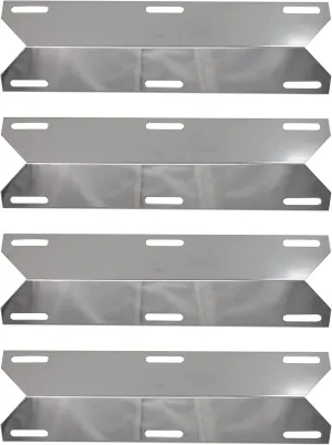 4-Pack BBQ Grill Heat Shield Plate Tent Replacement Parts for Charmglow 720-0396 - Compatible Barbeque Stainless Steel Flame Tamer, Guard, Deflector, Flavorizer Bar, Vaporizer Bar, Burner Cover 15"