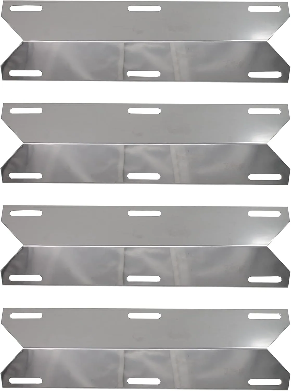4-Pack BBQ Grill Heat Shield Plate Tent Replacement Parts for Charmglow 720-0396 - Compatible Barbeque Stainless Steel Flame Tamer, Guard, Deflector, Flavorizer Bar, Vaporizer Bar, Burner Cover 15"