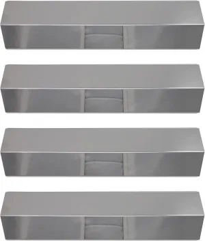4-Pack BBQ Grill Heat Shield Plate Tent Replacement Parts for Charmglow 810-8410-F - Compatible Barbeque Stainless Steel Flame Tamer, Guard, Deflector, Flavorizer Bar, Vaporizer Bar, Burner Cover 15"
