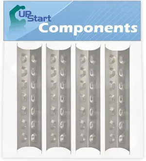 4-Pack BBQ Grill Heat Shield Plate Tent Replacement Parts for Charmglow 810-8410-F - Compatible Barbeque Stainless Steel Flame Tamer, Guard, Deflector, Flavorizer Bar, Vaporizer Bar, Burner Cover