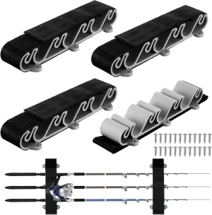 4 Pcs Vertical Mount Fishing Rod Holders for Boat Vertical Fishing Rod Rack for Storage Pole Strap for Boat Deck