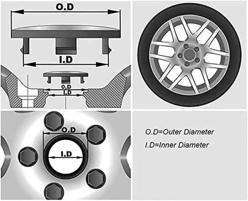 4 pcs Wheel Centre Caps for Smart Brabus 75 mm, Replacement Wheel Center Cap - Waterproof DustProof Center Wheel Hub Caps,Normal-B