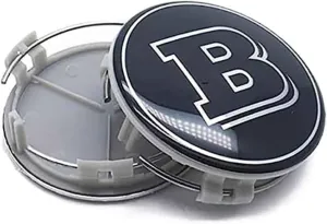 4 pcs Wheel Centre Caps for Smart Brabus 75 mm, Replacement Wheel Center Cap - Waterproof DustProof Center Wheel Hub Caps,Normal-B