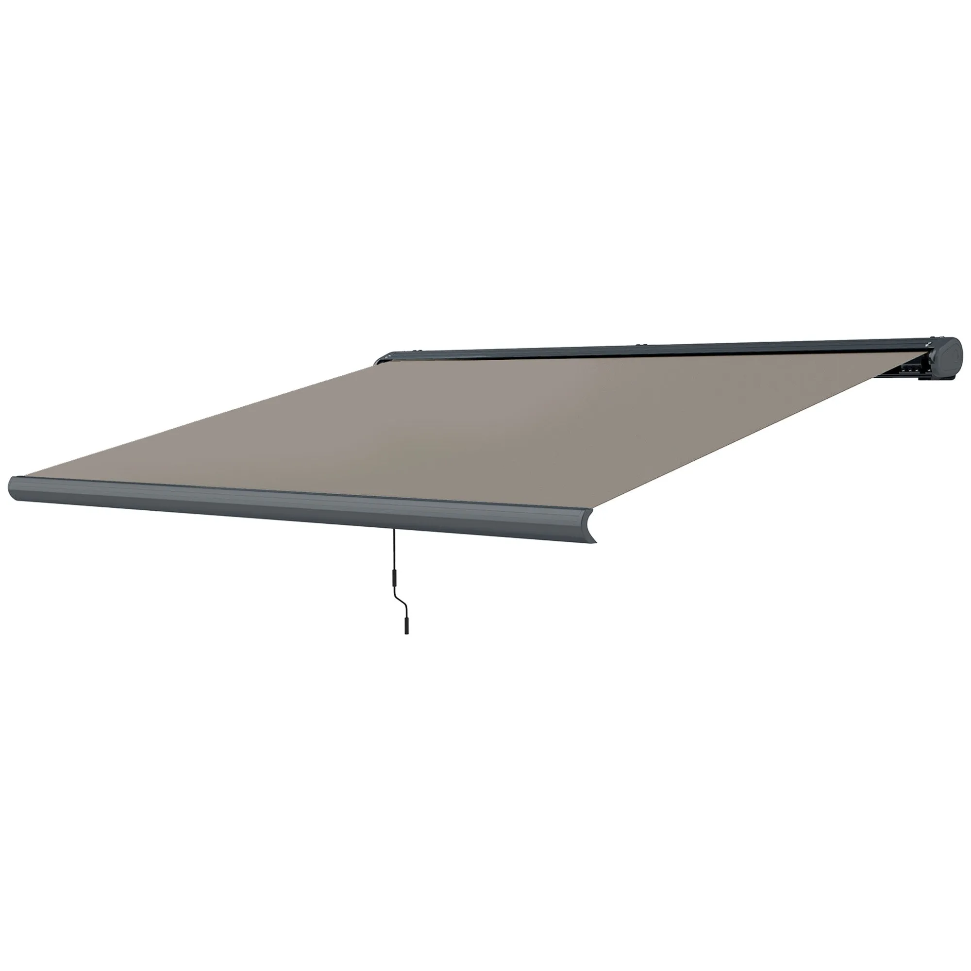 4 x 3(m) Full Cassette Electric Awning with Remote Controller, Aluminium Frame DIY Retractable Garden Awning, UPF50  Sun Shade Canopy for Deck Door Window, Light Grey